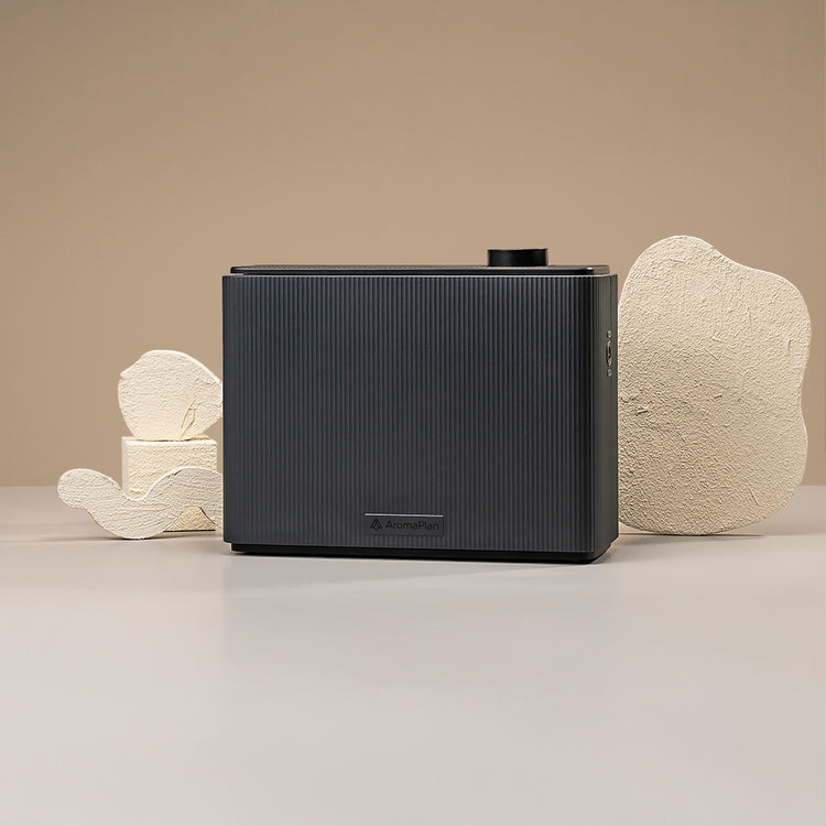 A highly functional HVAC diffuser with a streamlined design, placed in a minimalistic, clean environment with soft lighting highlighting its sleek finish.